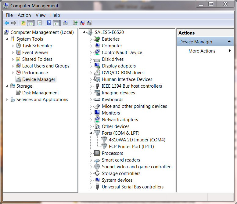 Device Manager Blank Windows Vista